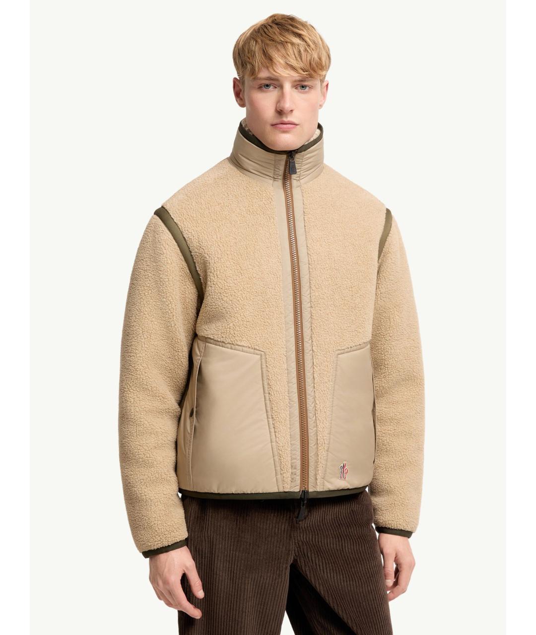 MONCLER Бежевая полиамидовая куртка, фото 6
