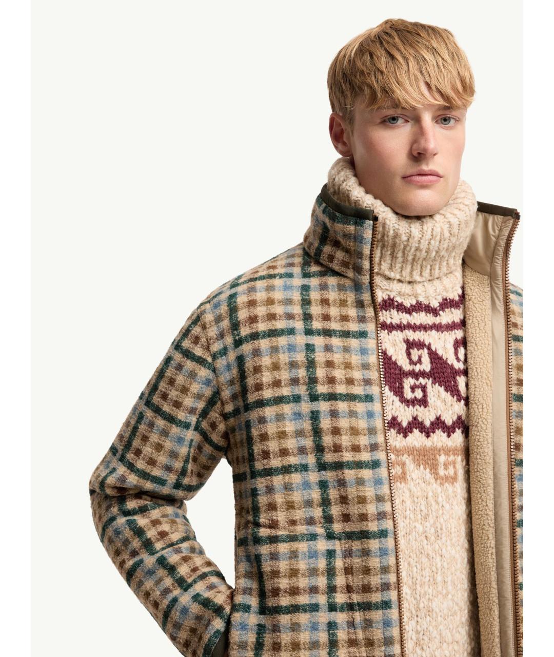 MONCLER Бежевая полиамидовая куртка, фото 7