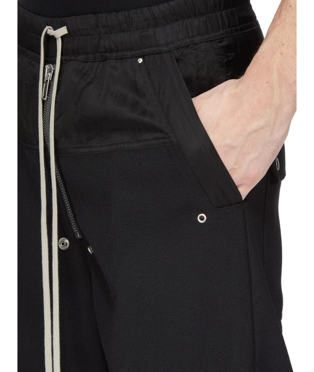 RICK OWENS Черные шерстяные повседневные брюки, фото 8