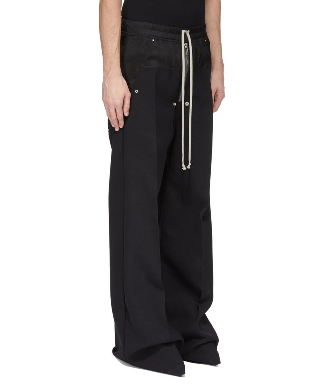 RICK OWENS Черные шерстяные повседневные брюки, фото 4