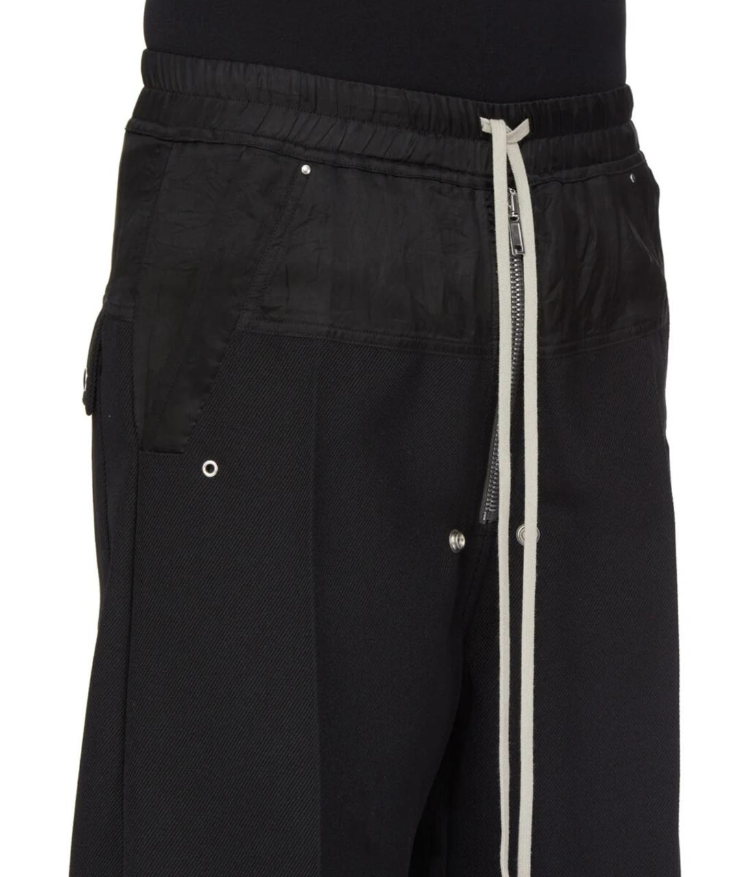 RICK OWENS Черные шерстяные повседневные брюки, фото 6