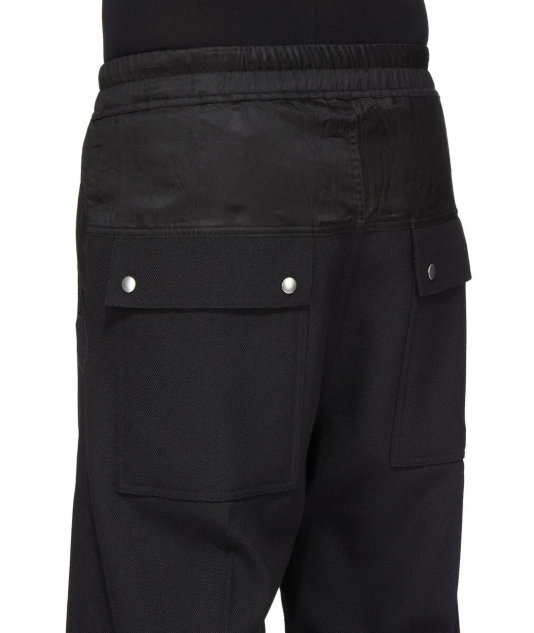 RICK OWENS Черные шерстяные повседневные брюки, фото 7