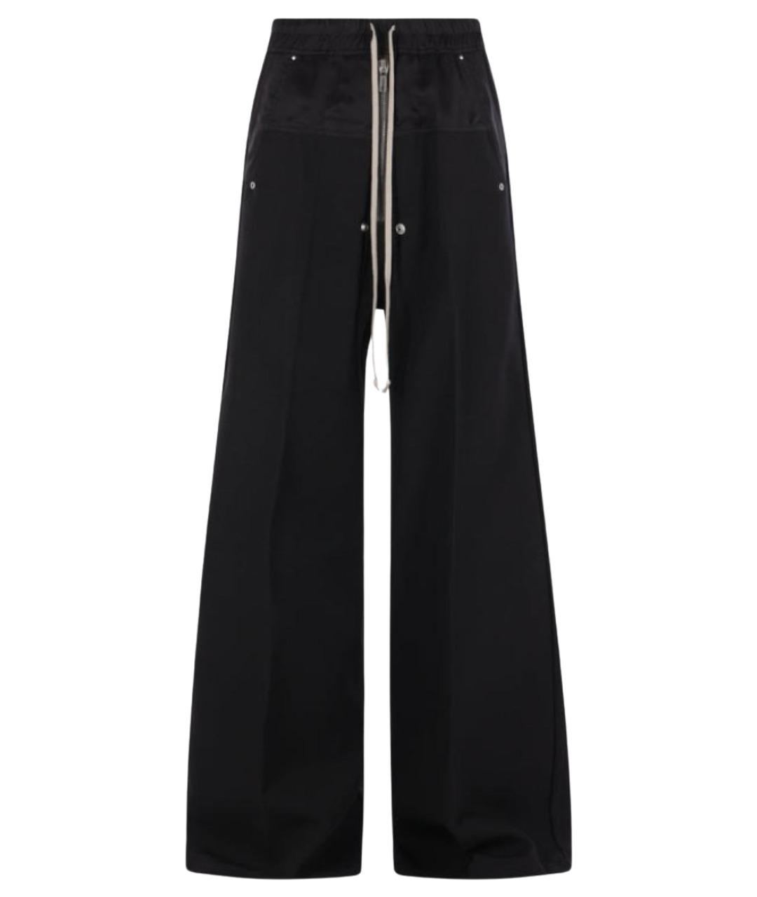 RICK OWENS Черные шерстяные повседневные брюки, фото 1