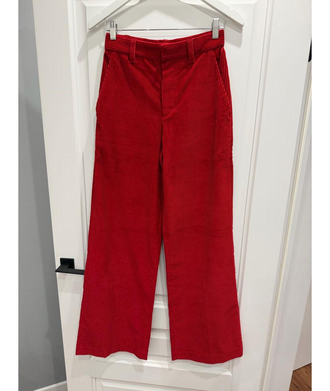 BRUNELLO CUCINELLI Красные хлопковые брюки широкие, фото 4
