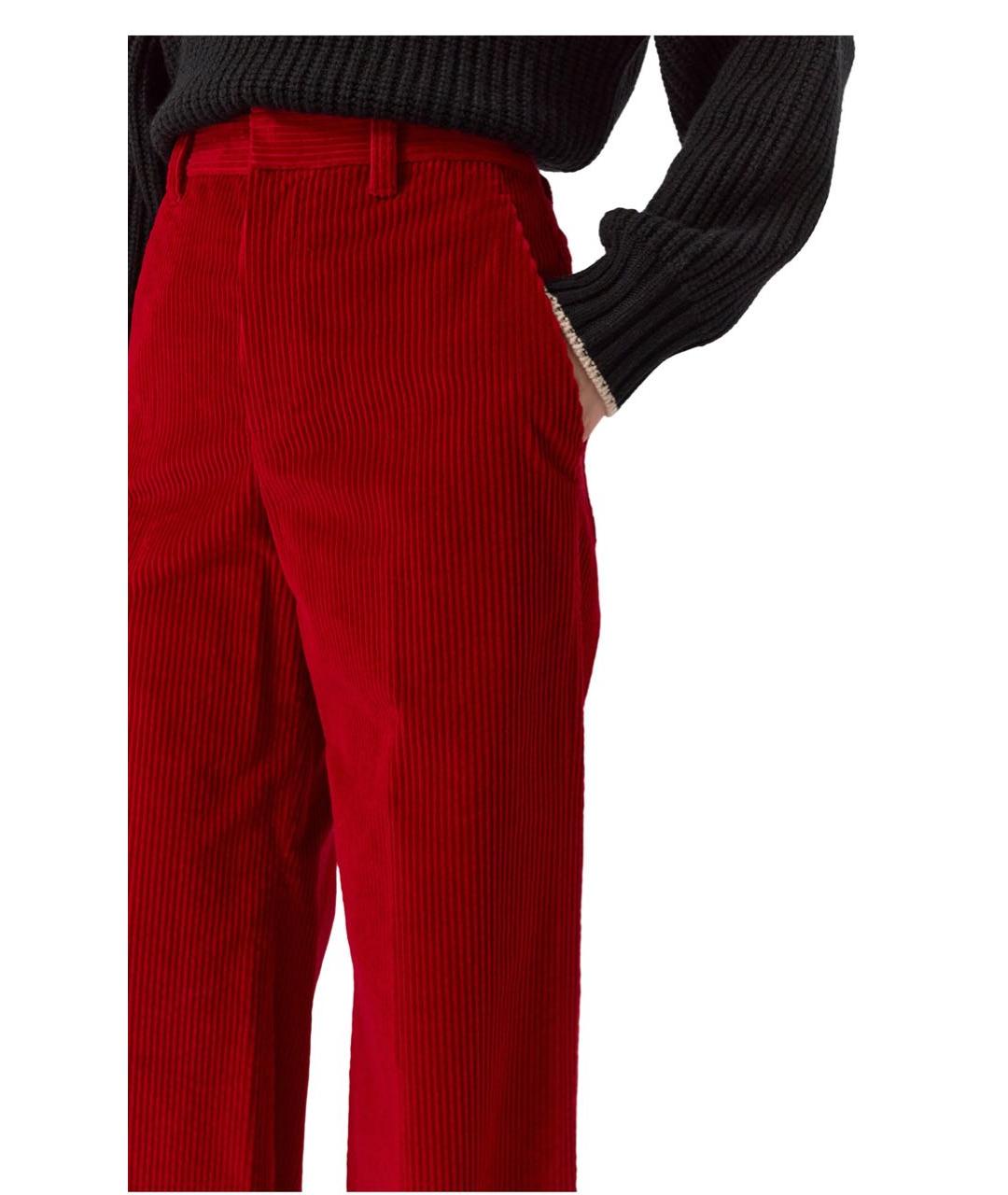 BRUNELLO CUCINELLI Красные хлопковые брюки широкие, фото 7