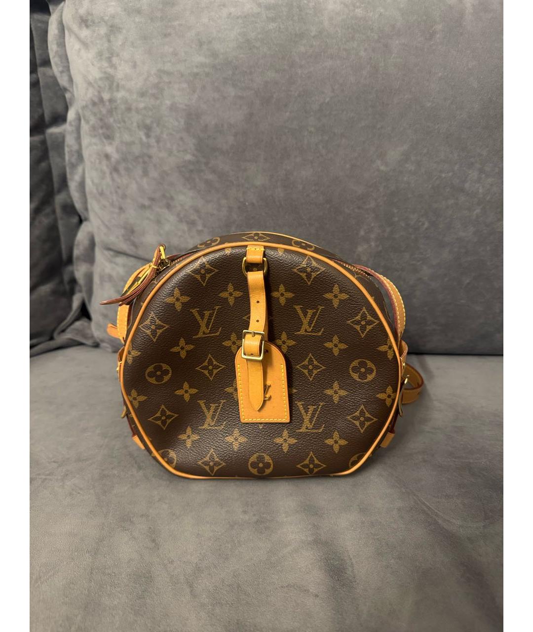 LOUIS VUITTON Коричневая кожаная сумка через плечо, фото 6