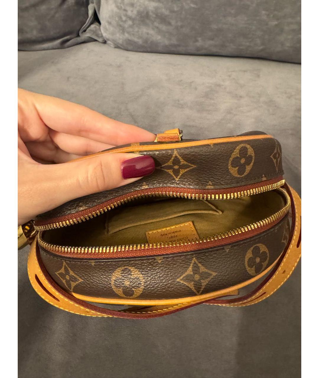 LOUIS VUITTON Коричневая кожаная сумка через плечо, фото 4