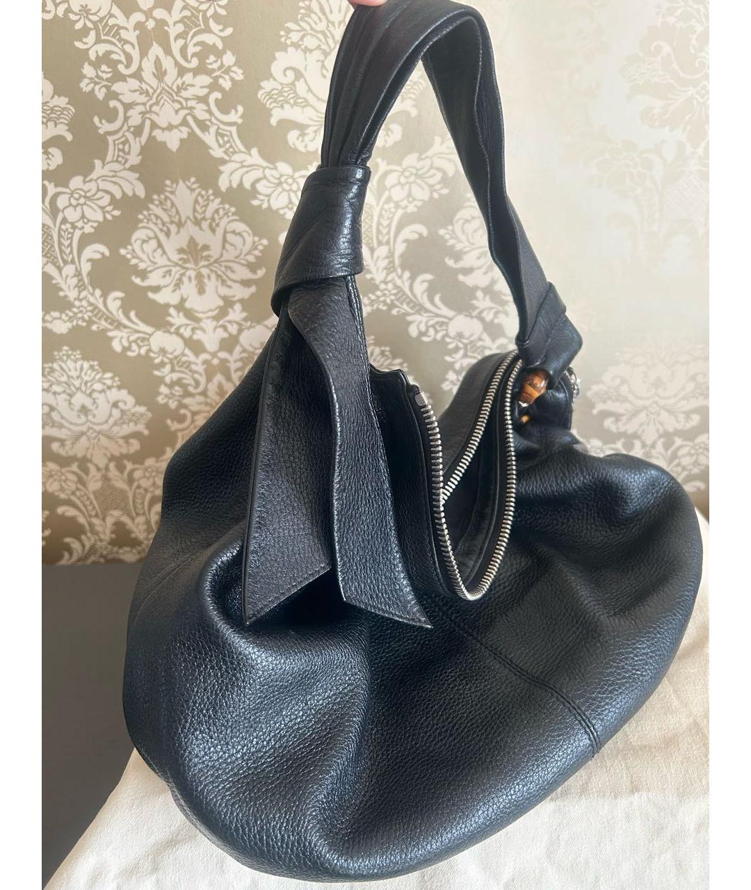 GUCCI Черная кожаная сумка через плечо, фото 3
