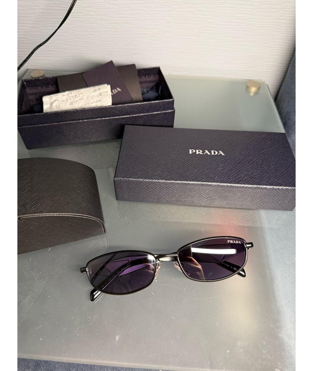 PRADA Черные пластиковые солнцезащитные очки, фото 5