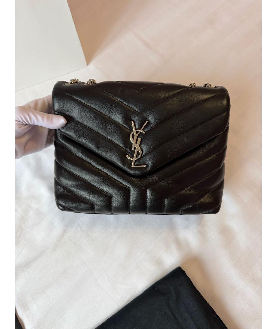 SAINT LAURENT Черная кожаная сумка через плечо, фото 4