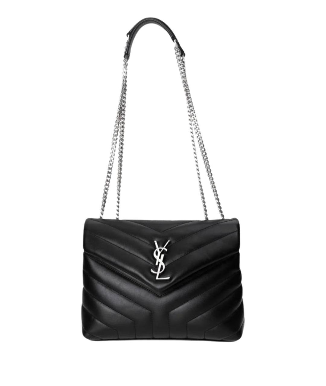 SAINT LAURENT Черная кожаная сумка через плечо, фото 1