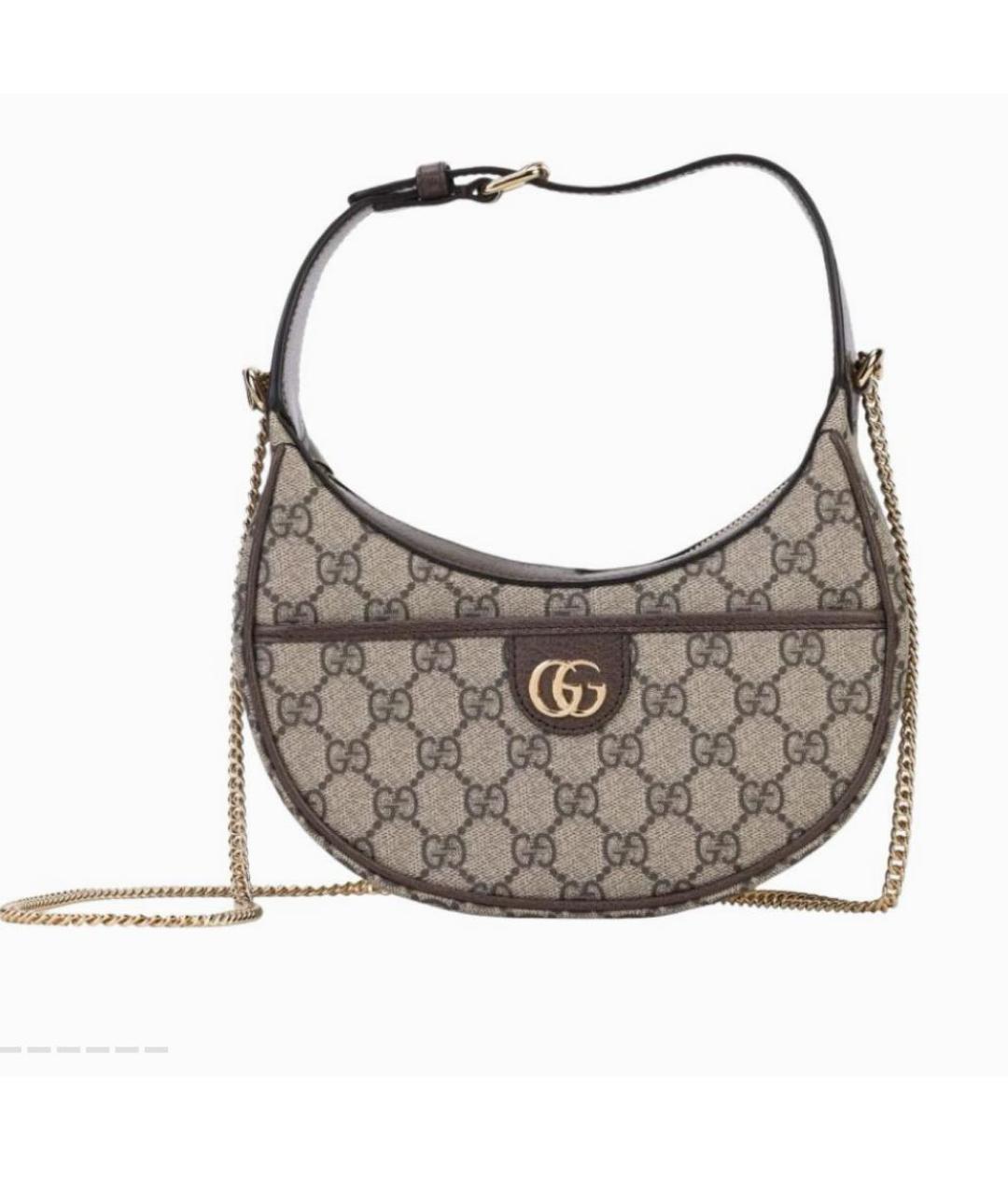 GUCCI Бежевая кожаная сумка с короткими ручками, фото 8