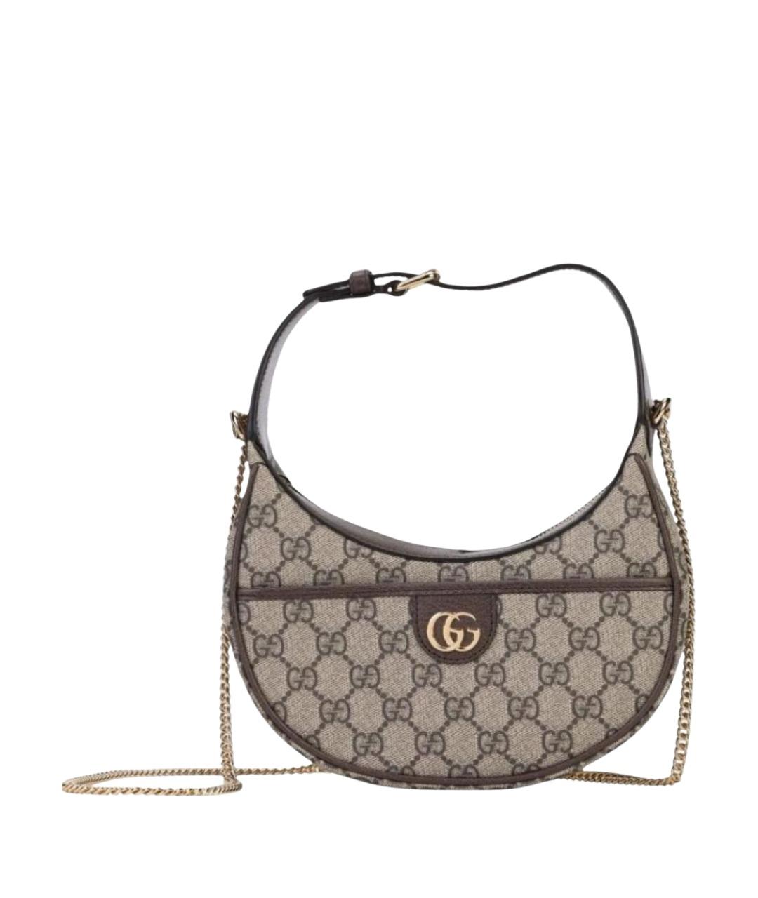 GUCCI Бежевая кожаная сумка с короткими ручками, фото 1