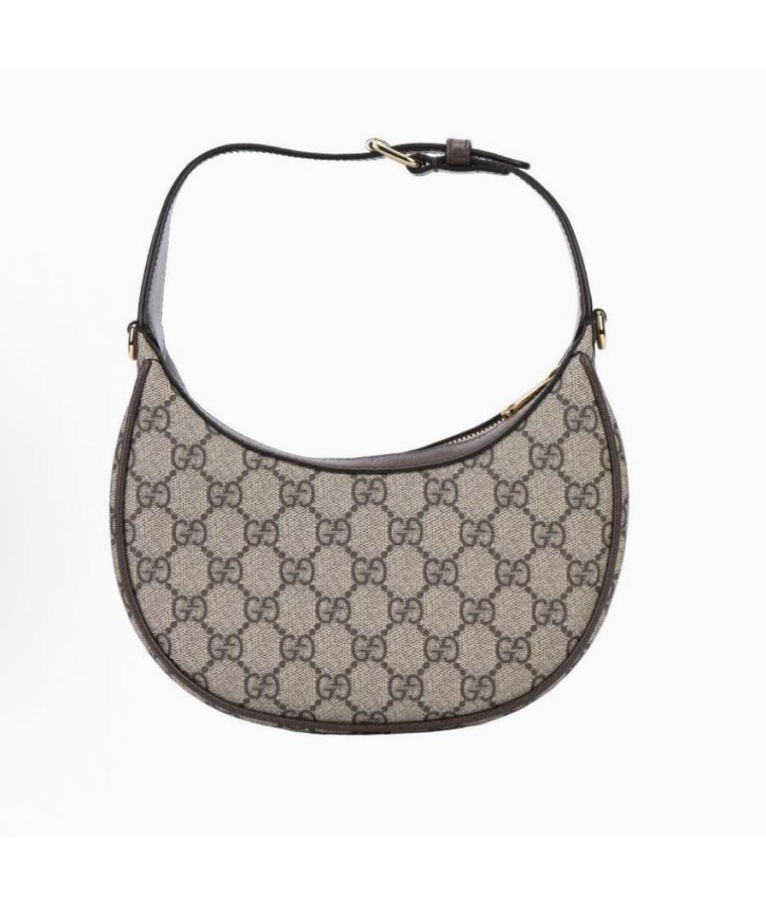 GUCCI Бежевая кожаная сумка с короткими ручками, фото 3