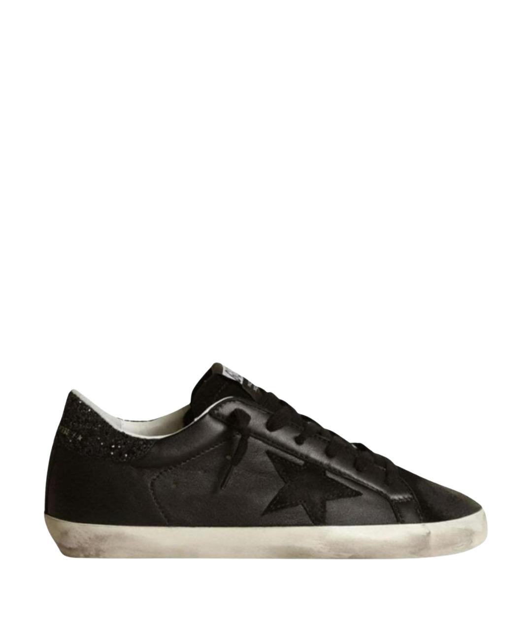 GOLDEN GOOSE Черные кожаные кеды, фото 1