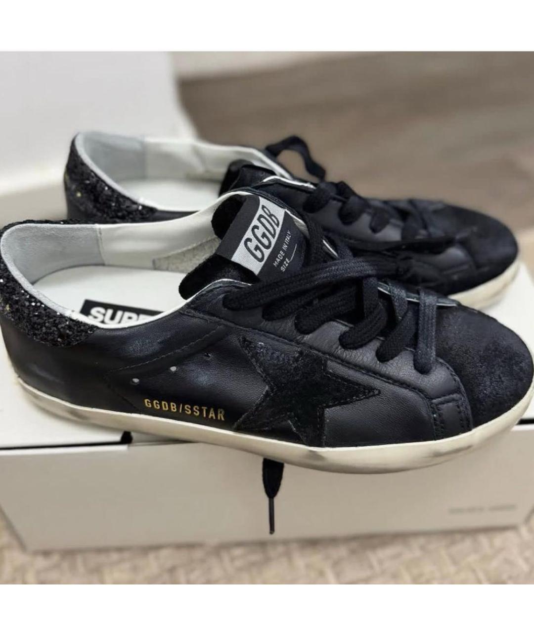 GOLDEN GOOSE Черные кожаные кеды, фото 5