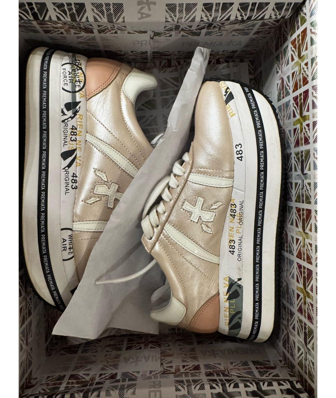 PREMIATA Розовые кожаные кроссовки, фото 6