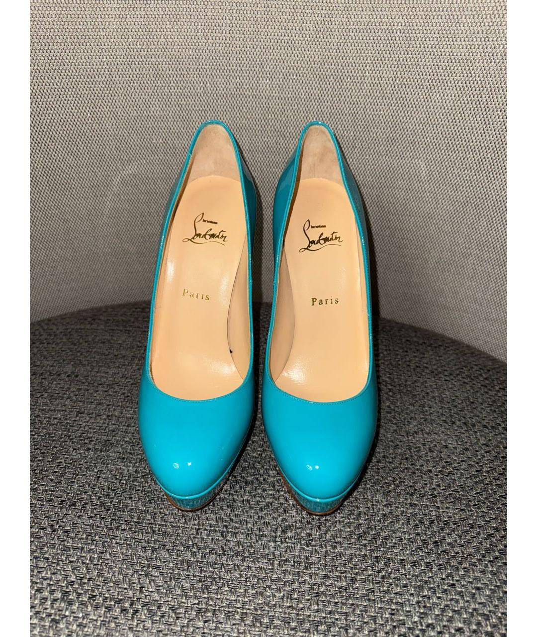 CHRISTIAN LOUBOUTIN Бирюзовые туфли из лакированной кожи, фото 2