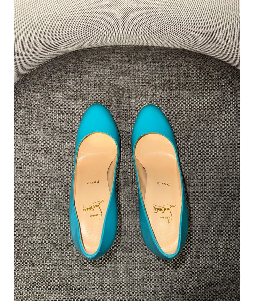 CHRISTIAN LOUBOUTIN Бирюзовые туфли из лакированной кожи, фото 3