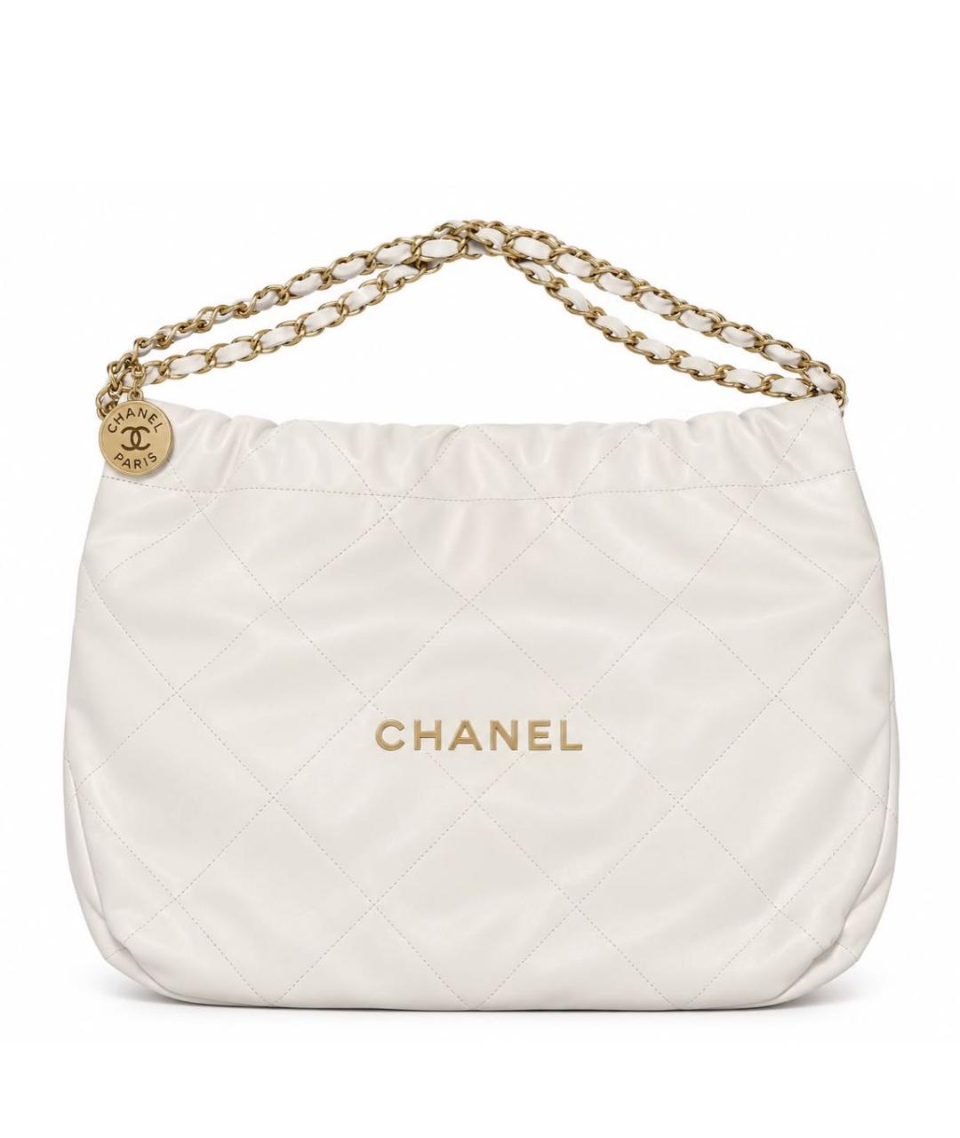 CHANEL Белая кожаная сумка тоут, фото 7
