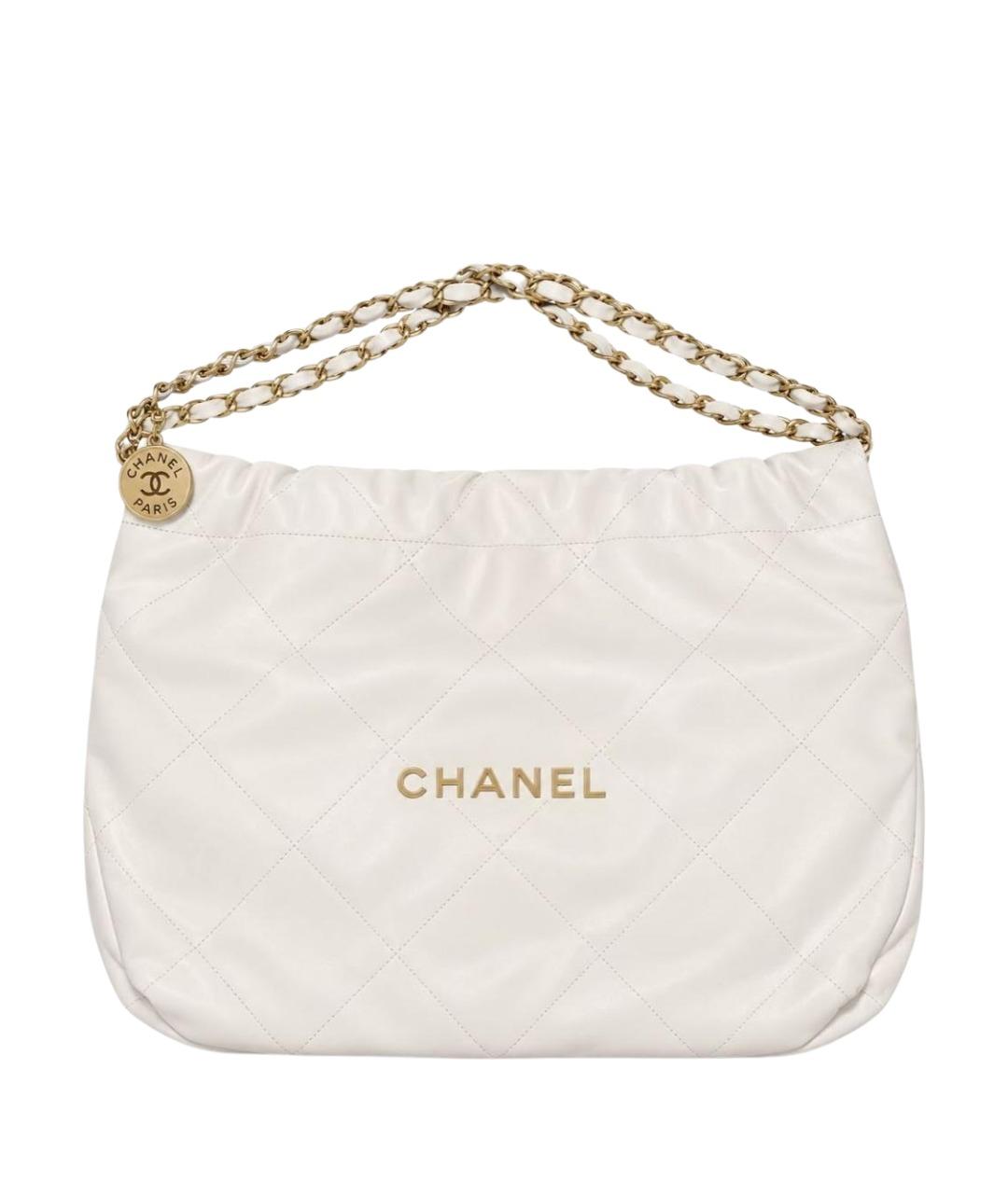 CHANEL Белая кожаная сумка тоут, фото 1