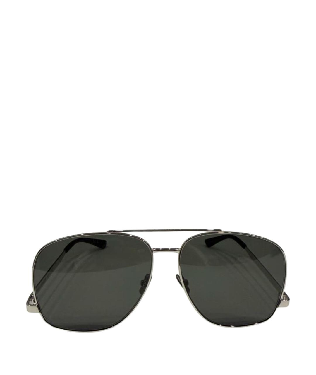 SAINT LAURENT Черные металлические солнцезащитные очки, фото 1