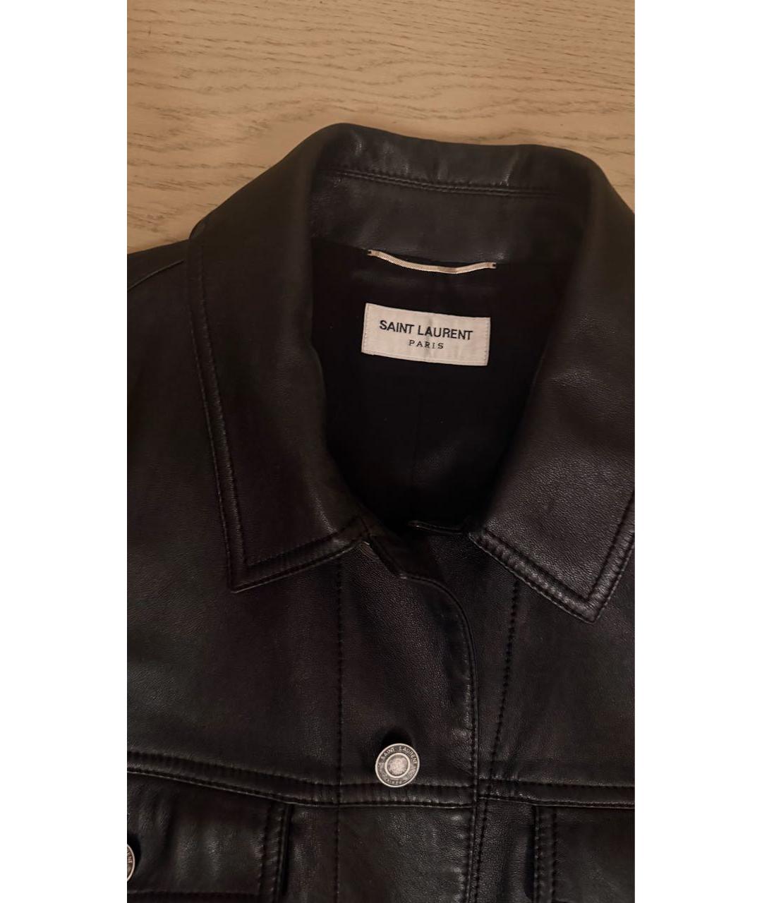 SAINT LAURENT Черная кожаная куртка, фото 3