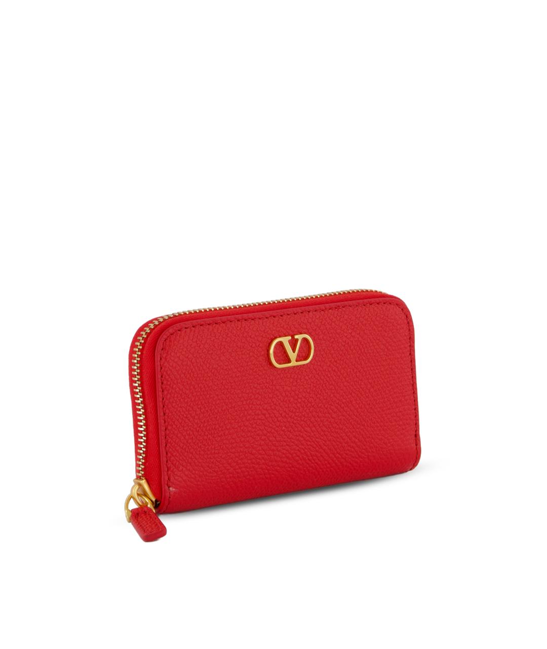 VALENTINO Красный кожаный кошелек, фото 3