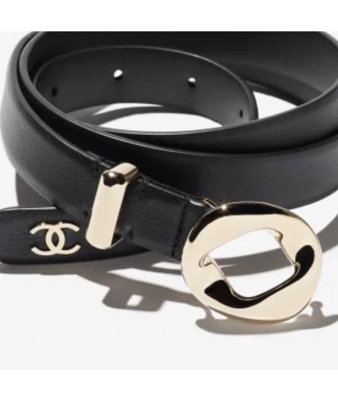 CHANEL Черный кожаный ремень, фото 4