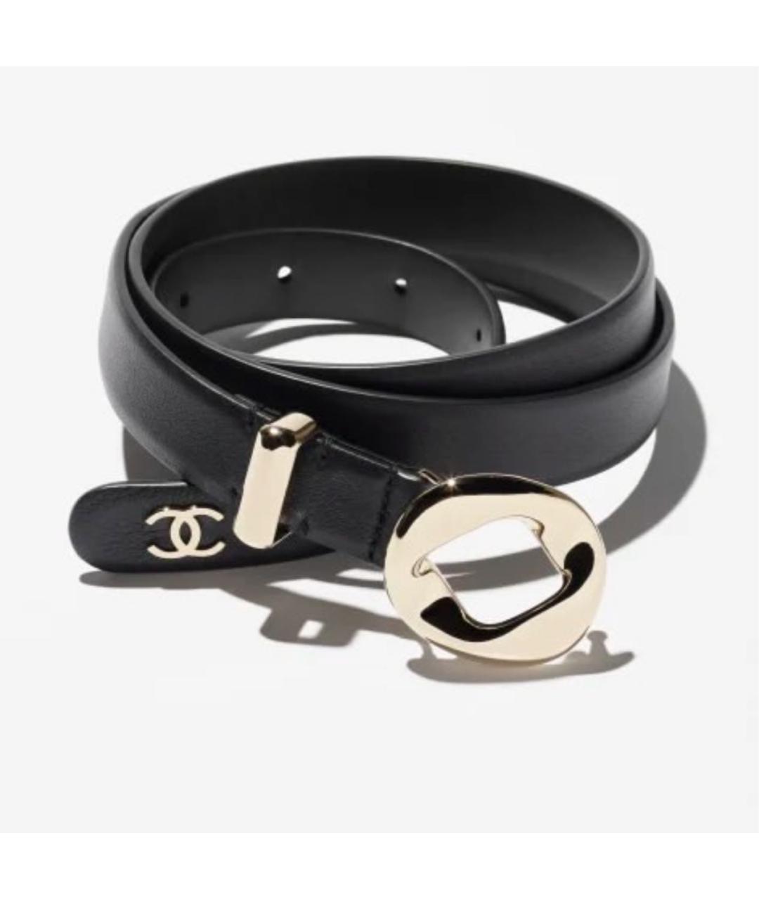 CHANEL Черный кожаный ремень, фото 8