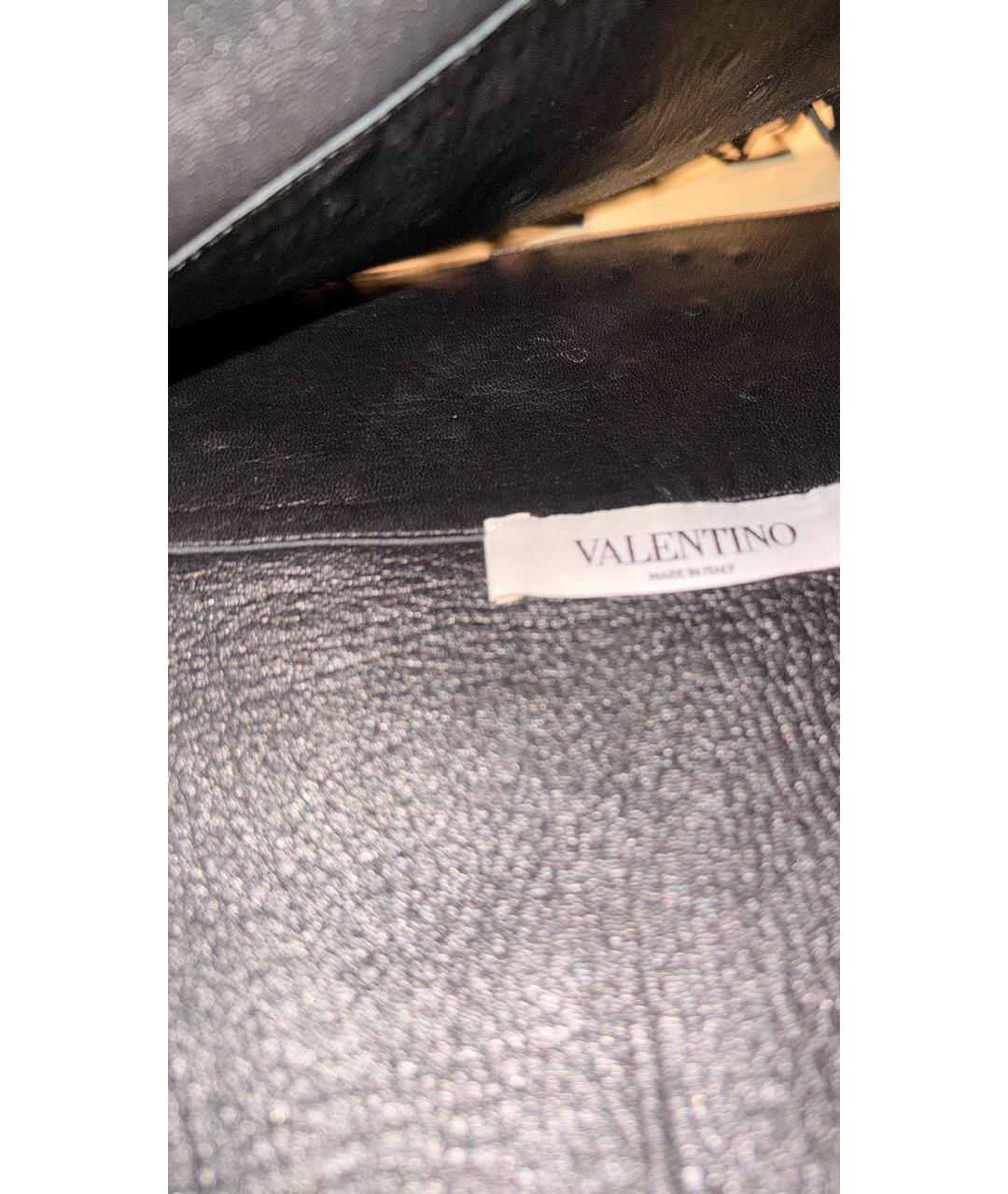 VALENTINO Черная кожаная юбка мини, фото 3