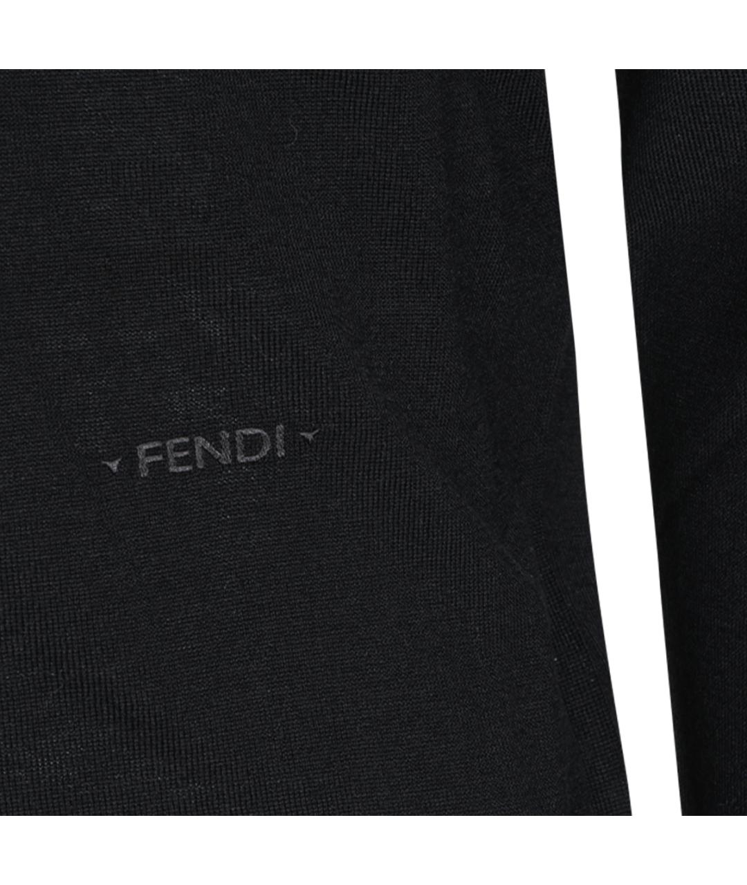 FENDI Черный шерстяной джемпер / свитер, фото 3