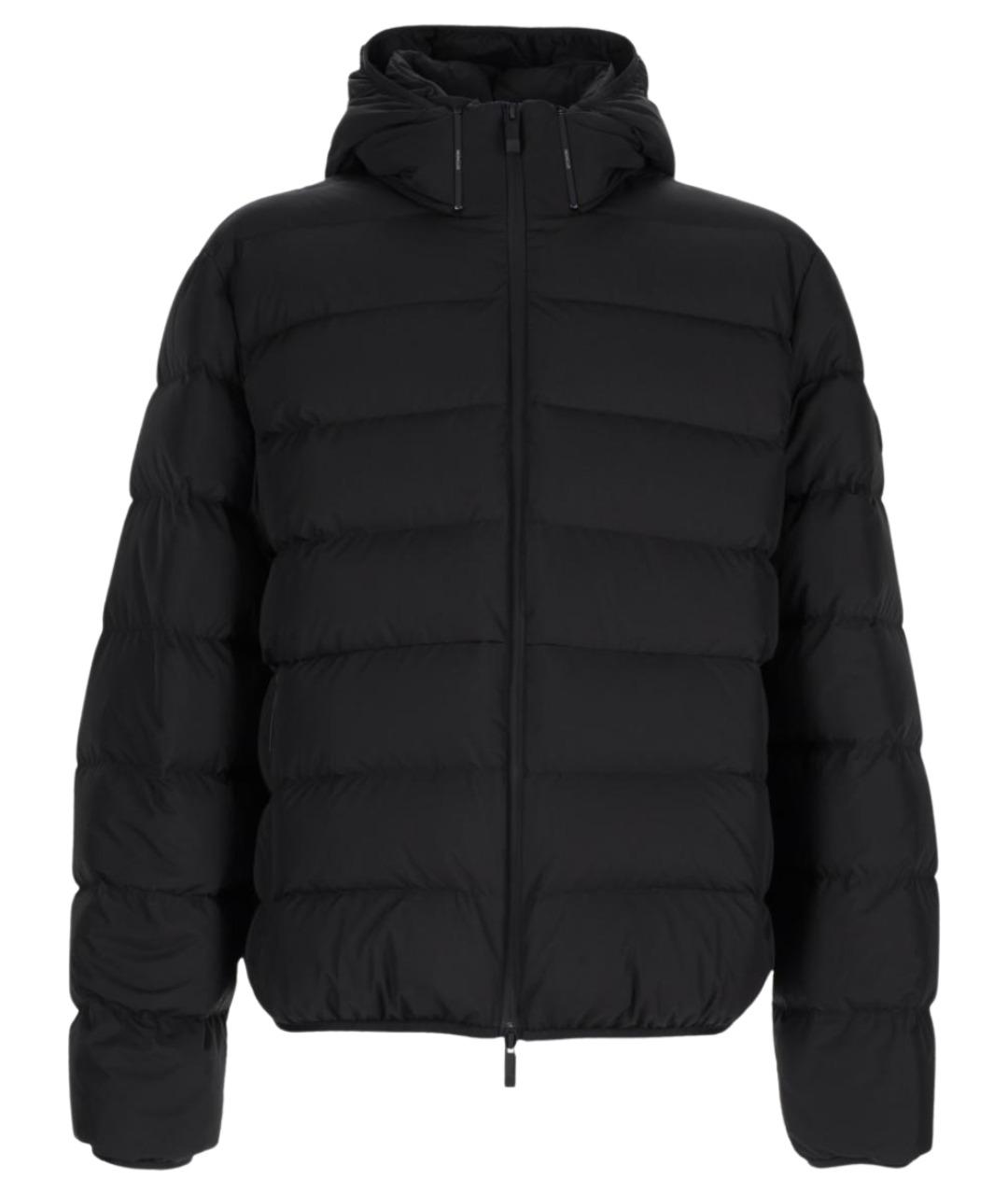 MONCLER Черный полиэстеровый пуховик, фото 1