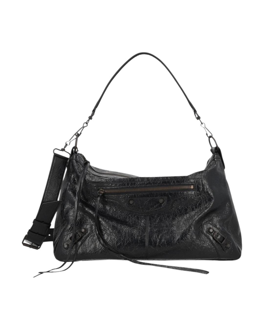 BALENCIAGA Черная кожаная сумка на плечо, фото 1
