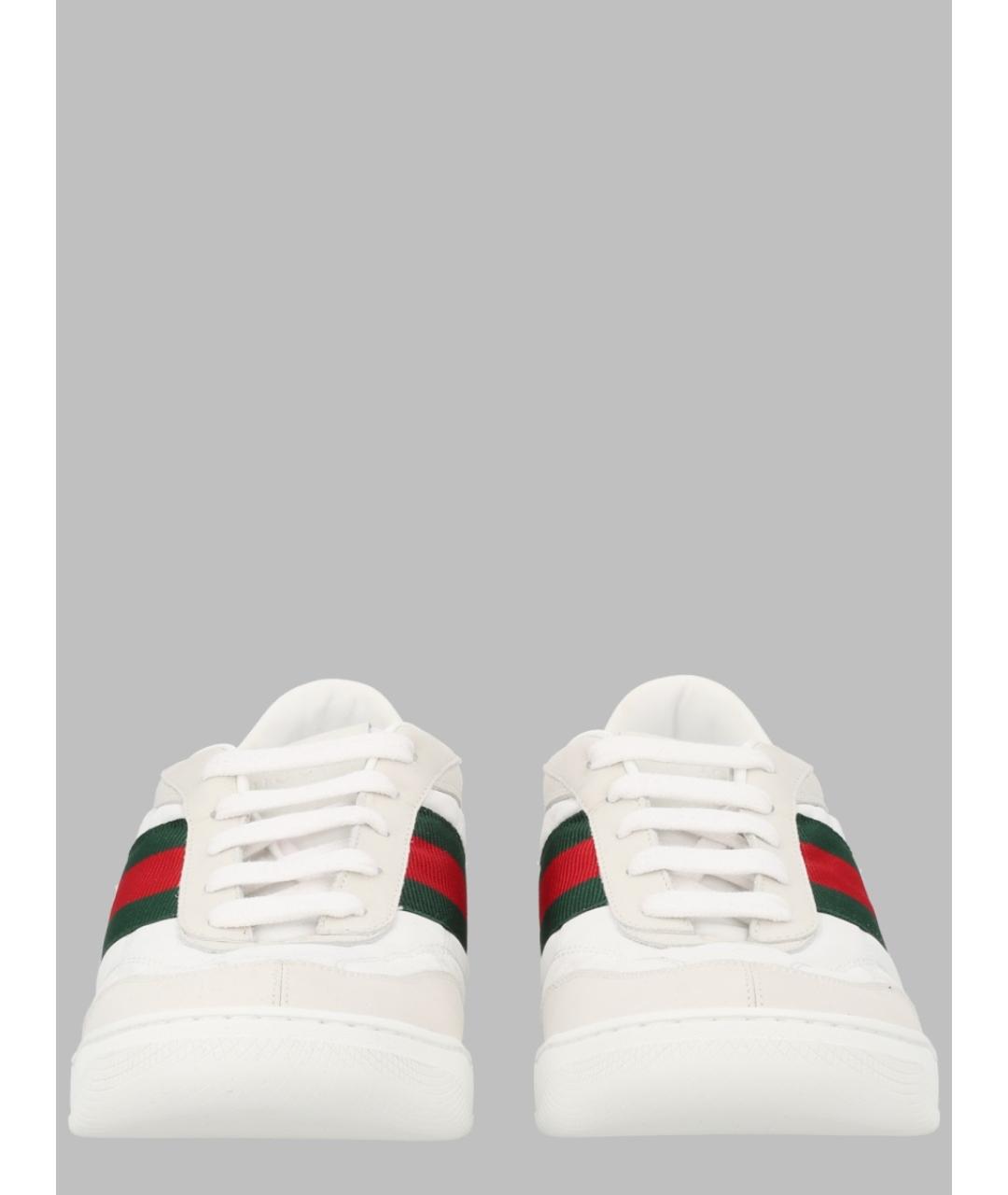GUCCI Белые текстильные низкие кроссовки / кеды, фото 2