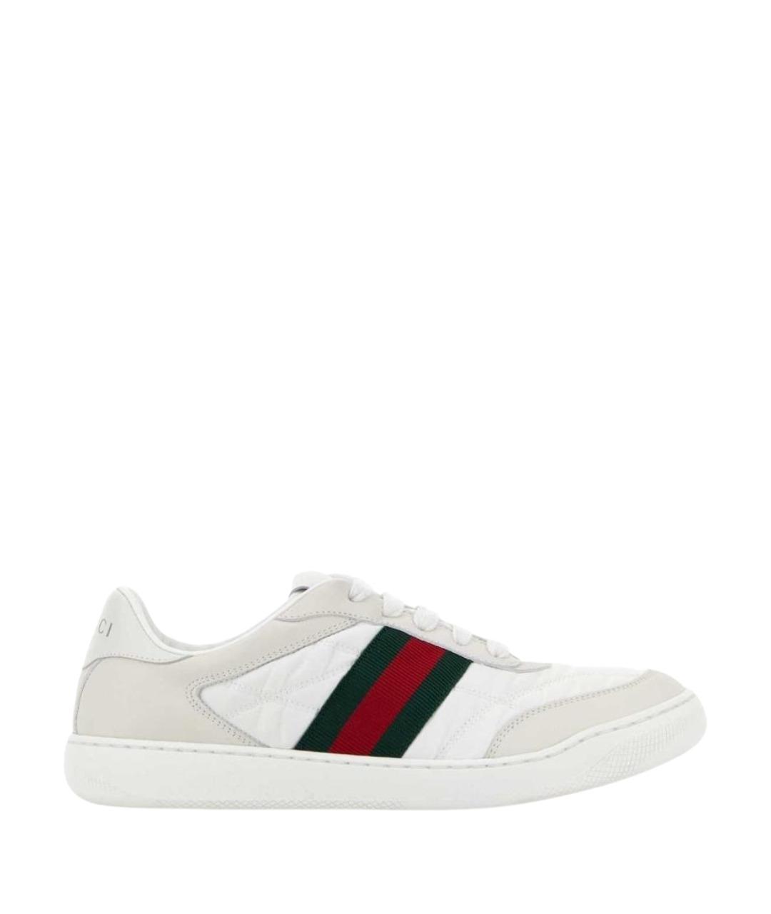 GUCCI Белые текстильные низкие кроссовки / кеды, фото 1