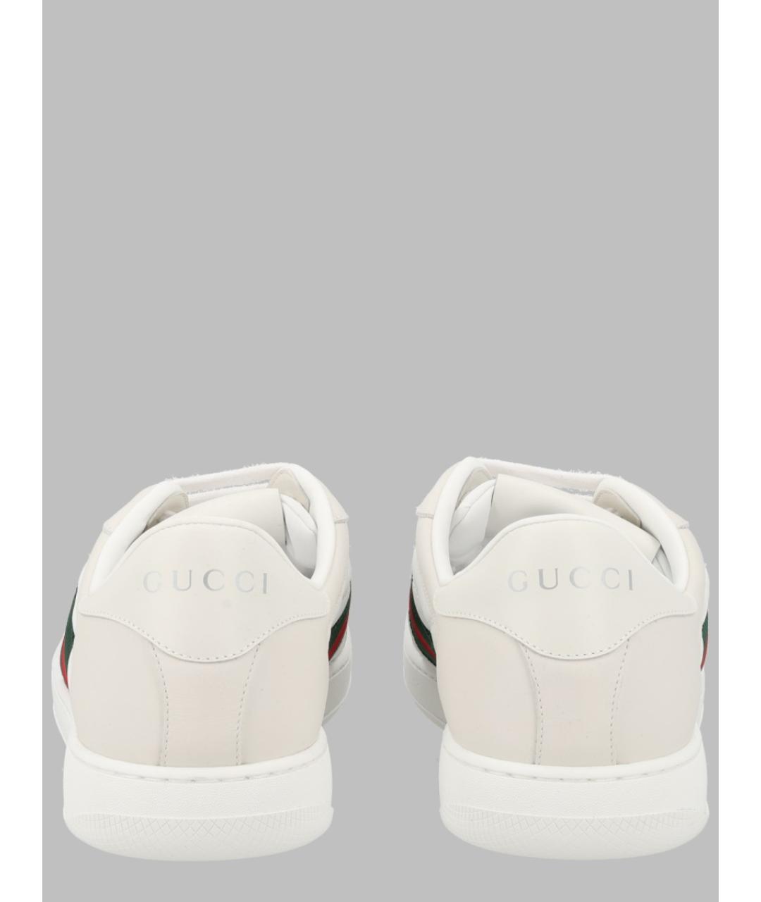 GUCCI Белые текстильные низкие кроссовки / кеды, фото 3