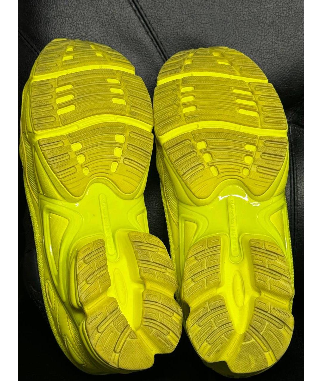 ADIDAS X RAF SIMONS Желтые текстильные низкие кроссовки / кеды, фото 8