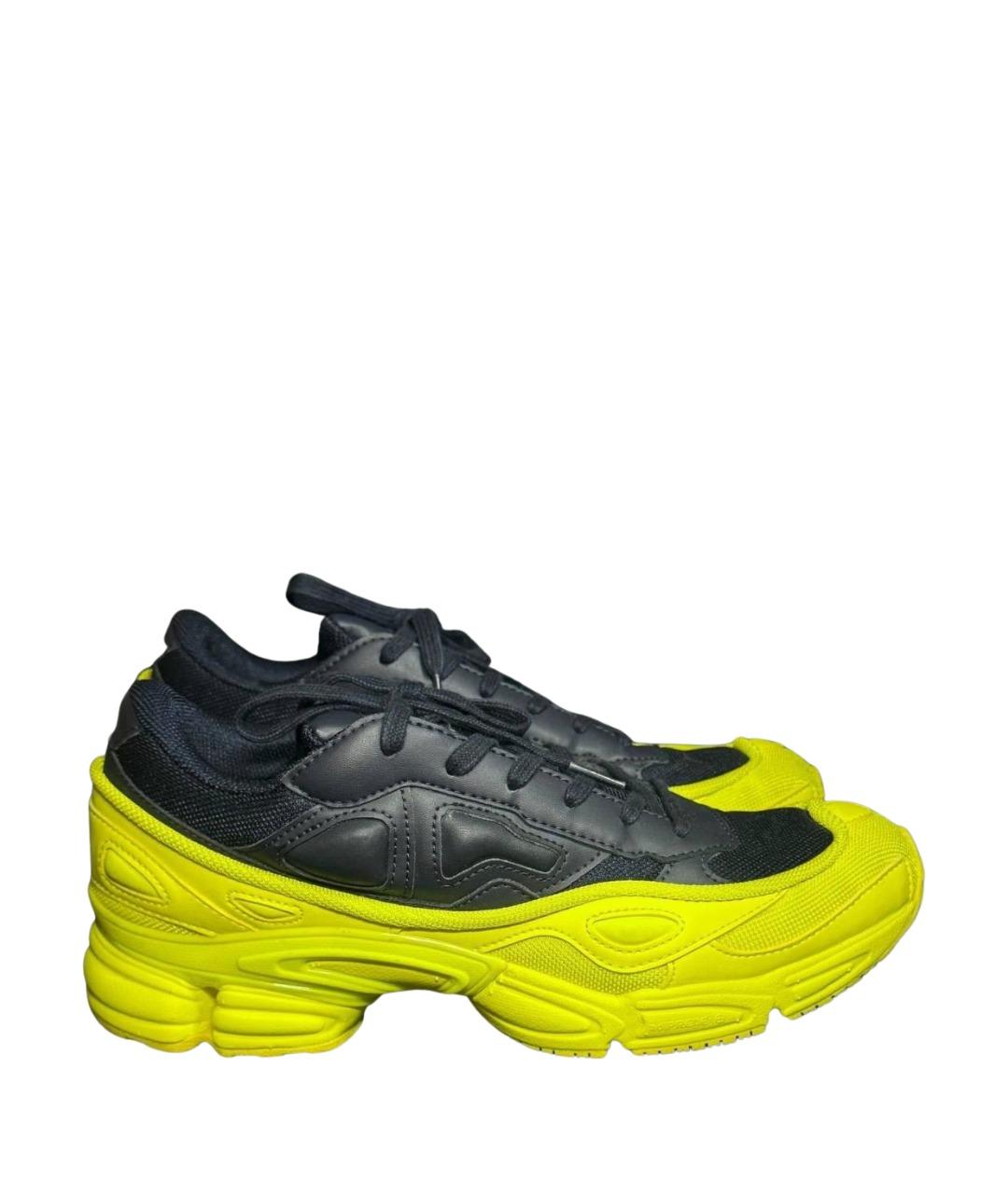 ADIDAS X RAF SIMONS Желтые текстильные низкие кроссовки / кеды, фото 1