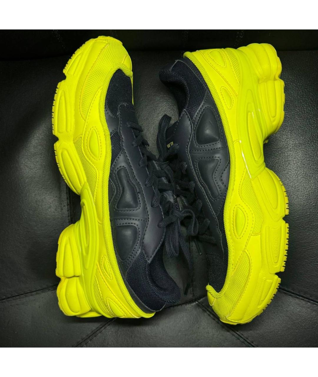 ADIDAS X RAF SIMONS Желтые текстильные низкие кроссовки / кеды, фото 4