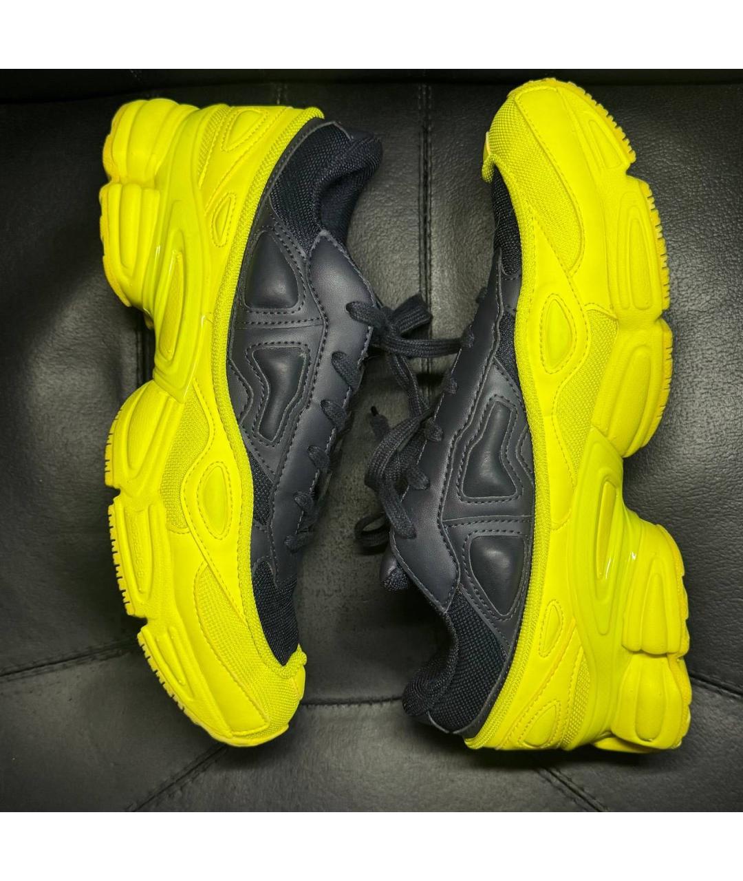ADIDAS X RAF SIMONS Желтые текстильные низкие кроссовки / кеды, фото 3