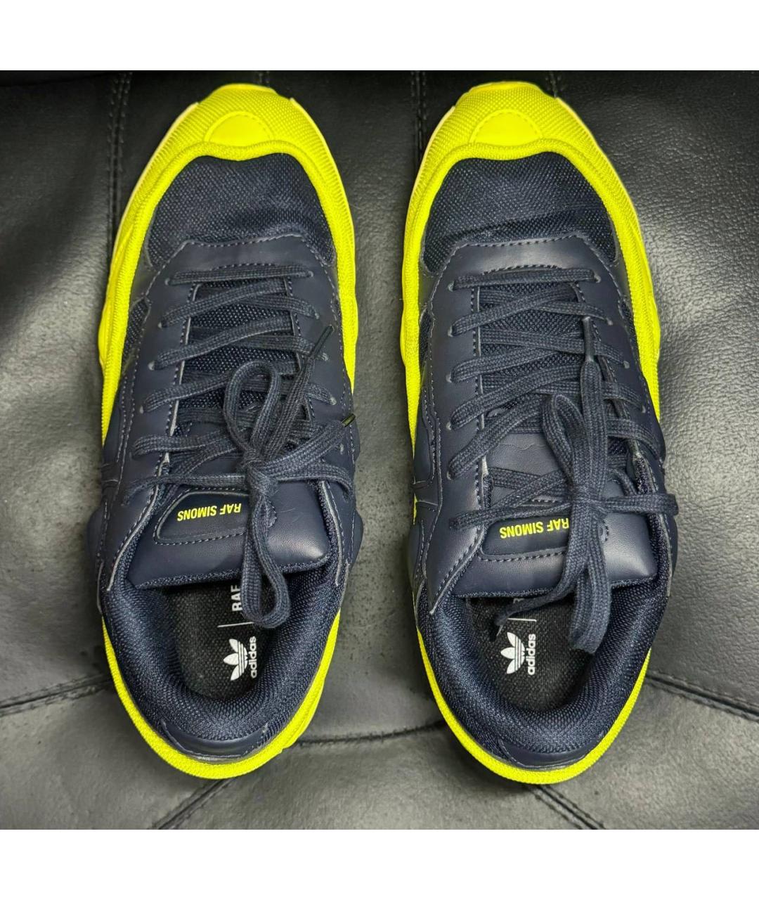 ADIDAS X RAF SIMONS Желтые текстильные низкие кроссовки / кеды, фото 6