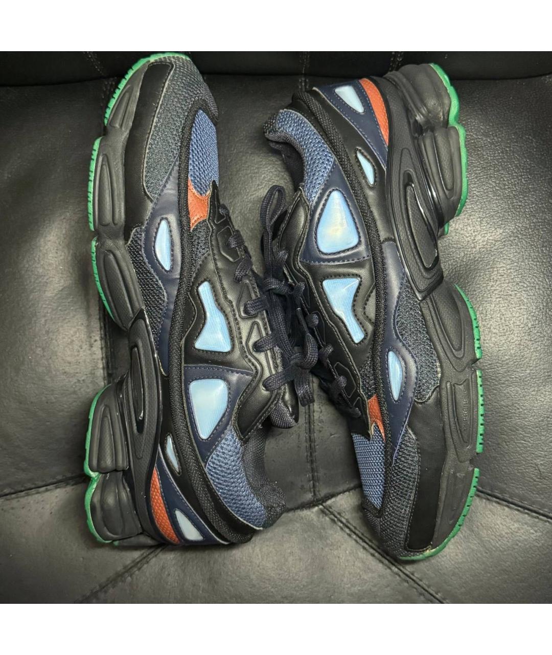 ADIDAS X RAF SIMONS Синие текстильные низкие кроссовки / кеды, фото 4