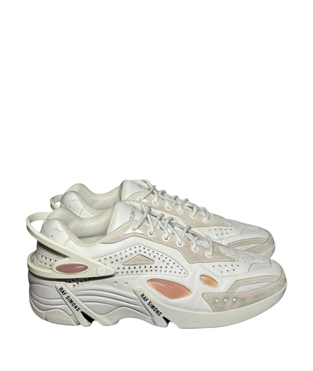 RAF SIMONS Белые кожаные низкие кроссовки / кеды, фото 1