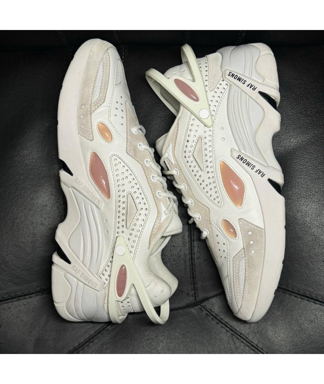 RAF SIMONS Белые кожаные низкие кроссовки / кеды, фото 4