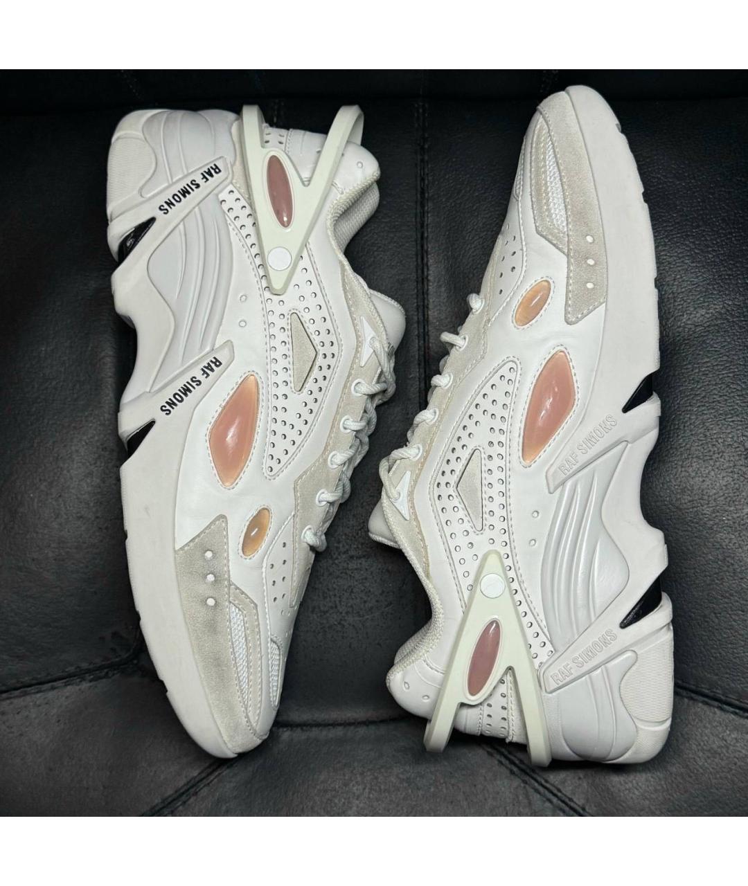 RAF SIMONS Белые кожаные низкие кроссовки / кеды, фото 3