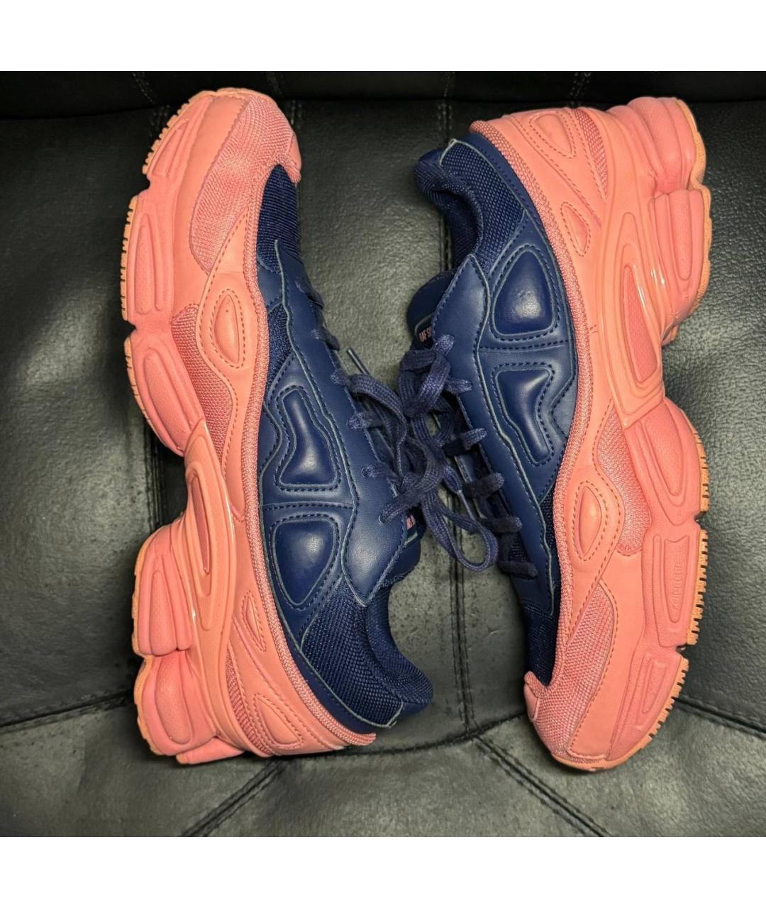 ADIDAS X RAF SIMONS Коралловые текстильные низкие кроссовки / кеды, фото 4