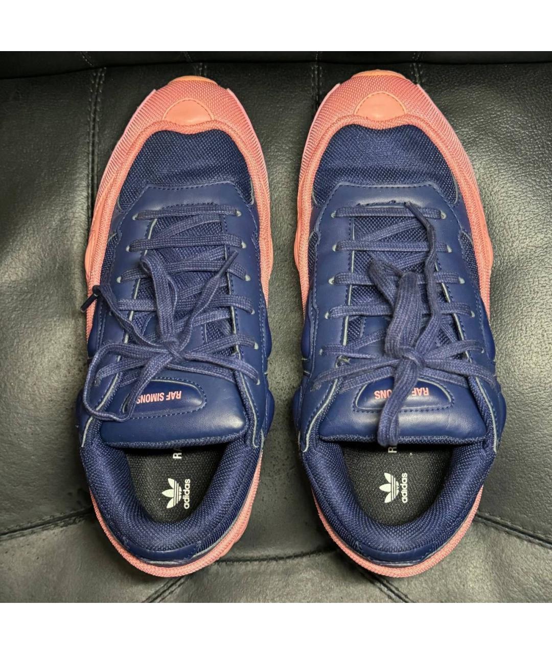 ADIDAS X RAF SIMONS Коралловые текстильные низкие кроссовки / кеды, фото 6