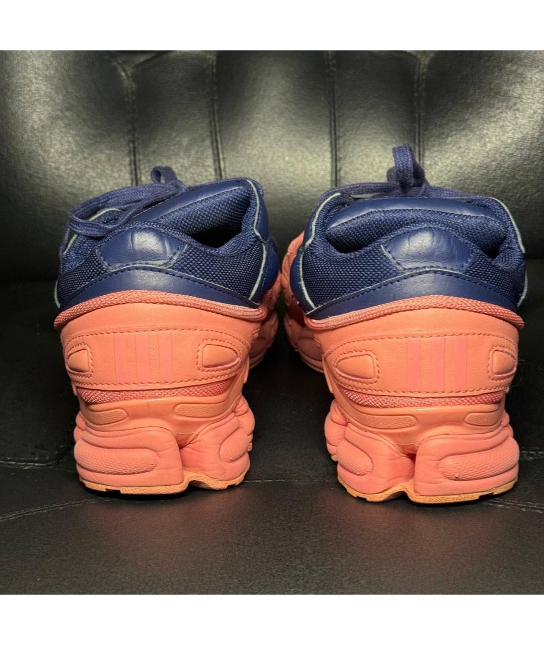 ADIDAS X RAF SIMONS Коралловые текстильные низкие кроссовки / кеды, фото 2