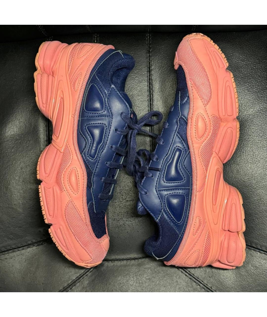 ADIDAS X RAF SIMONS Коралловые текстильные низкие кроссовки / кеды, фото 3